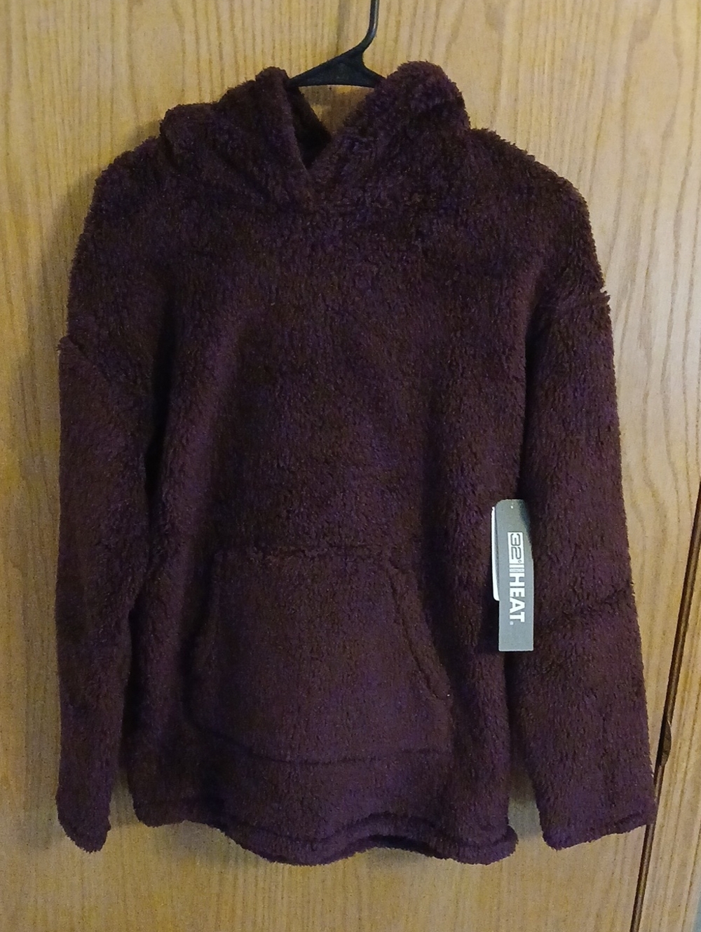 32 Degrees Plush Sherpa Hoodie in Plum